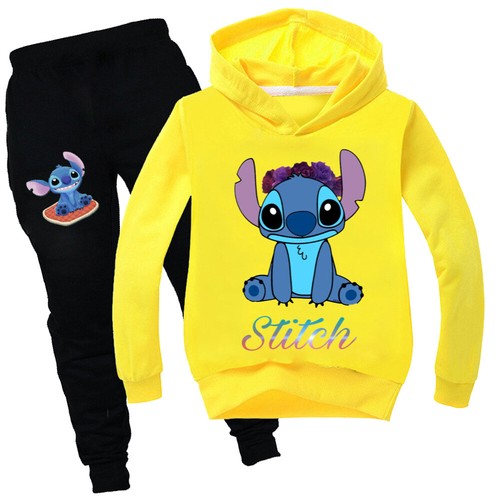 Niños Niñas Lilo & Stitch Sudaderas con Capucha Jersey Sudadera Prendas para el torso + Pantalones Conjunto Chándal - Imagen 26 de 37