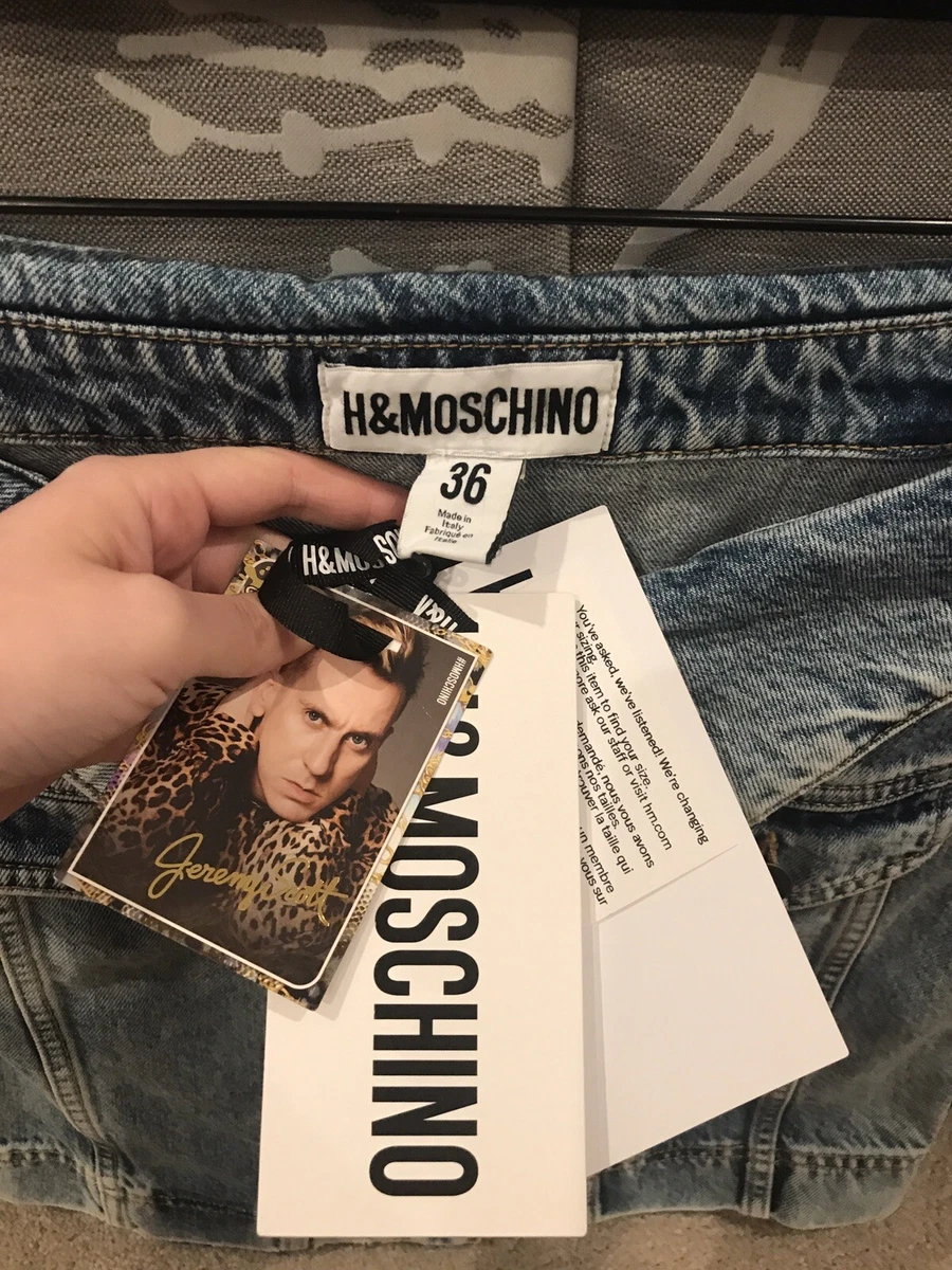 H m moschino top denim skirt