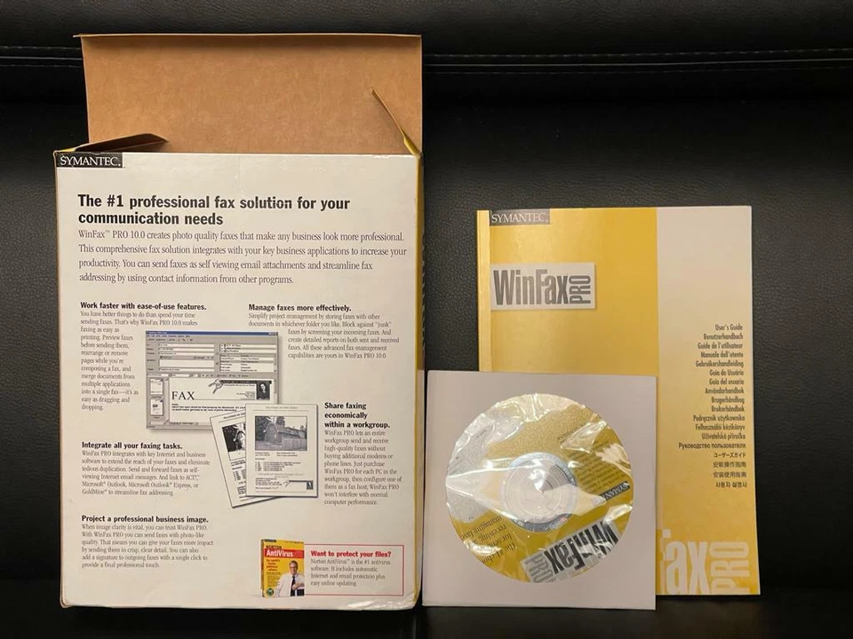 Retro Vintage WINFAX PRO 10.0 SYMANTEC, CD , BOX - Bild 3 von 4