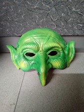 Old Horrible Green Witch Costume Theater Face Mask Halloween Cosplay Party