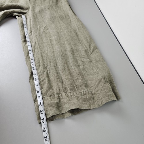 Flachs Damen hellbraun/grün fließende Caprihose Größe Small Lagenlook weites Bein - Bild 6 von 6