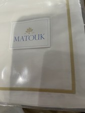  108 Matouk Italy New 1pc Boudoir Sham Bergamo Giza-87 White/Honey