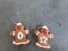 2 Weihnachtsbaum Anhänger Weihnachtskugeln Baumschmuck Lebkuchenmänner NEU