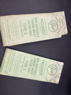 Vintage Genuine Hoover Type C Vacuum Cleaner Bags Total Quantity 8 Bags