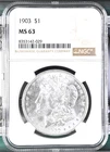 1903 MORGAN SILVER DOLLAR NGC MS63 WOW STUNNER TAKE A L@@k WOW BLAZING WHITE !!