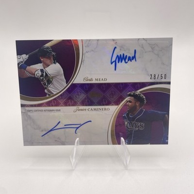 2024 Topps-Dual Autographs Junior Caminero, Curtis Mead Amethyst Foil /50(AU,RC)