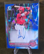 2022 Bowman Chrome Adrian Placencia Blue 1st Refractor Auto Angels