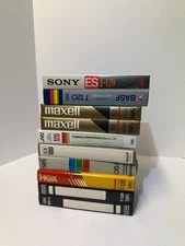 Mixed Lot of 10 Blank VHS Tapes For Recording