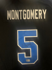 Detroit Lions DAVID MONTGOMERY  Signed  XL Nike  Alternate Black  Jersey BAS