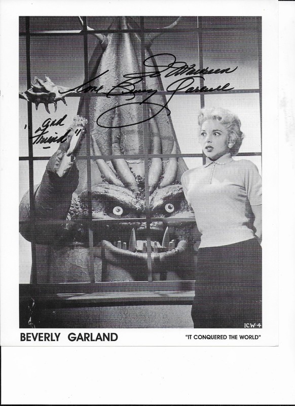 BEVERLY GARLAND AUTOGRAPHED PHOTO - Monster Film....Came to Conquer the World
