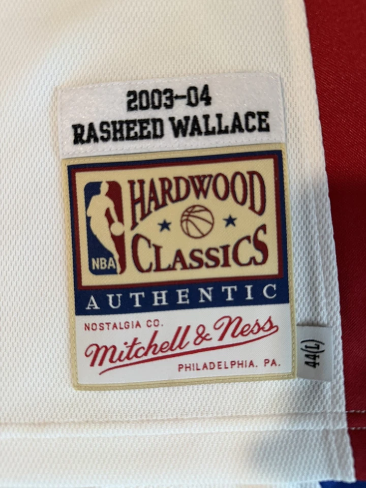 JERSEY MITCHELL & NESS AUTÉNTICO RASHEED WALLACE L 44 DETROIT PISTONS PRECIO DE VENTA SUGERIDO POR EL FABRICANTE 300 $ Foto 4 de 4