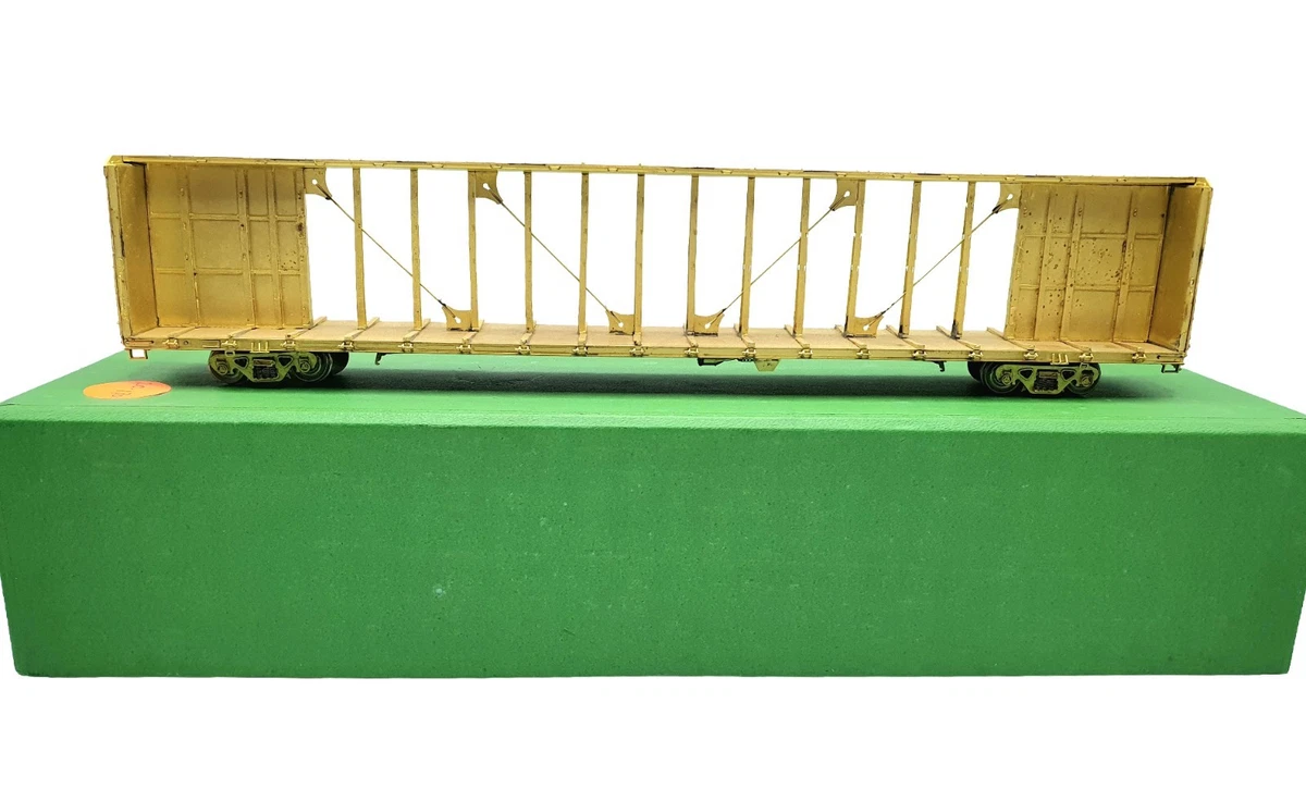 OVERLAND MODELS (AJIN) BRASS HO 75' CENTREBEAM BULKHEAD FLAT CAR - MINT IN BOX