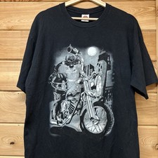 Vintage 1997 Looney Tunes Taz Motorcycle Biker T Shirt Size XL