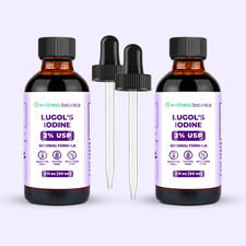 Authentic Lugols Solution of Iodine 100 Pure  2 Pack  - Wellness Botanica