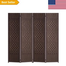 Elegant Brown Wood Folding Room Divider - Creates Private Spaces Instantly