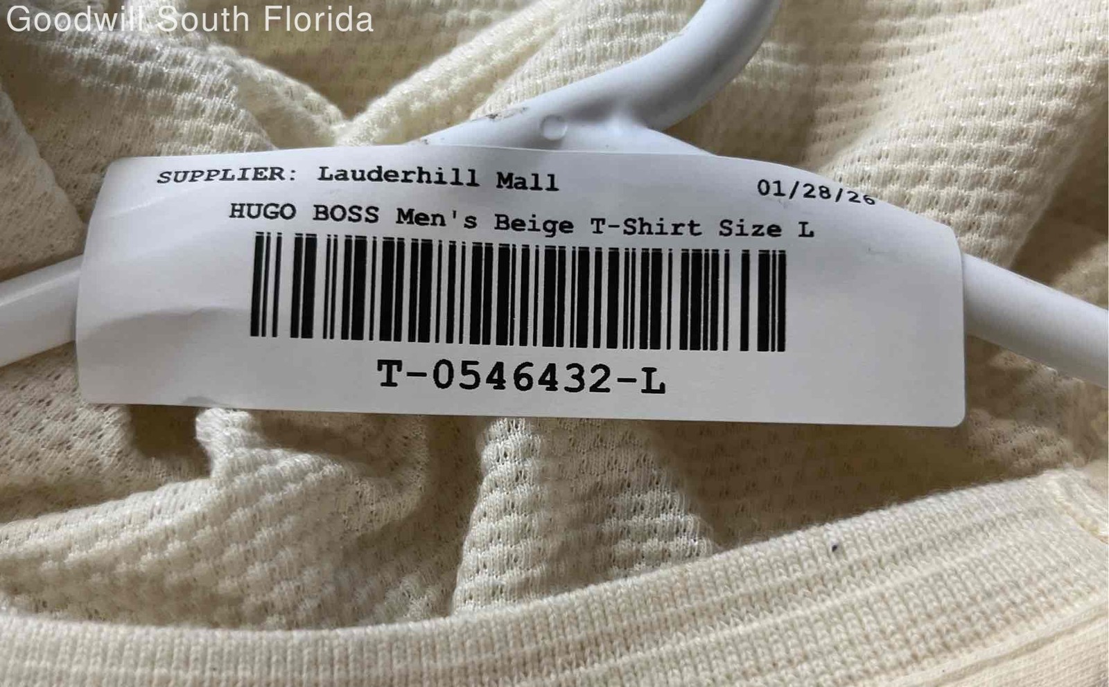 Hugo Boss Mens Beige Regular-Fit Crew Neck Short Sleeve Pullover T-Shirt Size L thumbnail 6