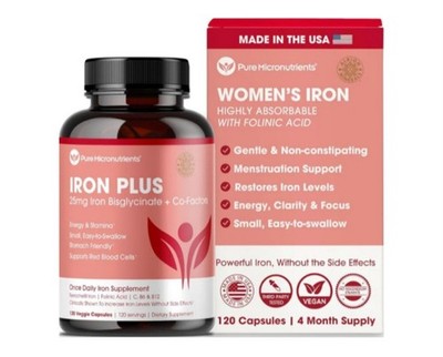Pure Micronutrients Gentle Chelate Iron Bisglycinate Plus Supplement For Women