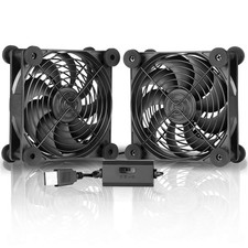 Quiet Dual 120mm 5V USB Computer PC Fan with Speed Controller,for Router Desk...