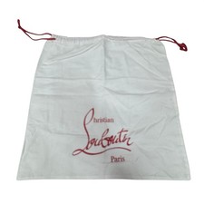 Christian Louboutin White Drawstring Dust Bag 15 Red Logo Shoes Handbag Purse