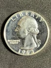 Uncirculated Proof 1963 Philadelphia Mint Silver Washington Quarter