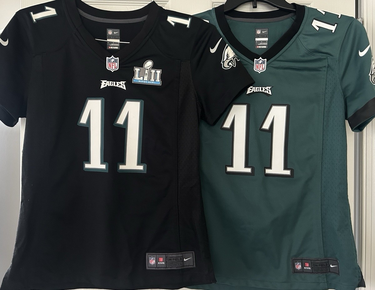 2-Carson Wentz Eagles Green Black Super Bowl Jersey Nike Women's