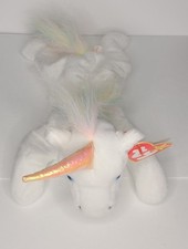 TY Beanie Baby - MYSTIC the Unicorn iridescent horn  furry mane 