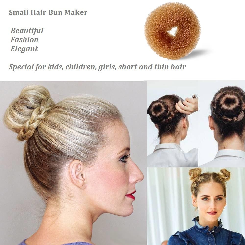Extra Small Hair Bun Maker for Kids, 6 PCS Chignon Hair Donut Sock Bun Form for 