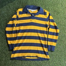 Vintage 1970s Striped Rugby Long Sleeve Shirt Size M Made in USA Patagonia Style