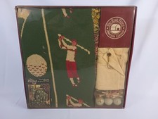 Vintage The Rug Barn Throw Blanket 46” X 60” Golf Collage + Accesory Gift Set