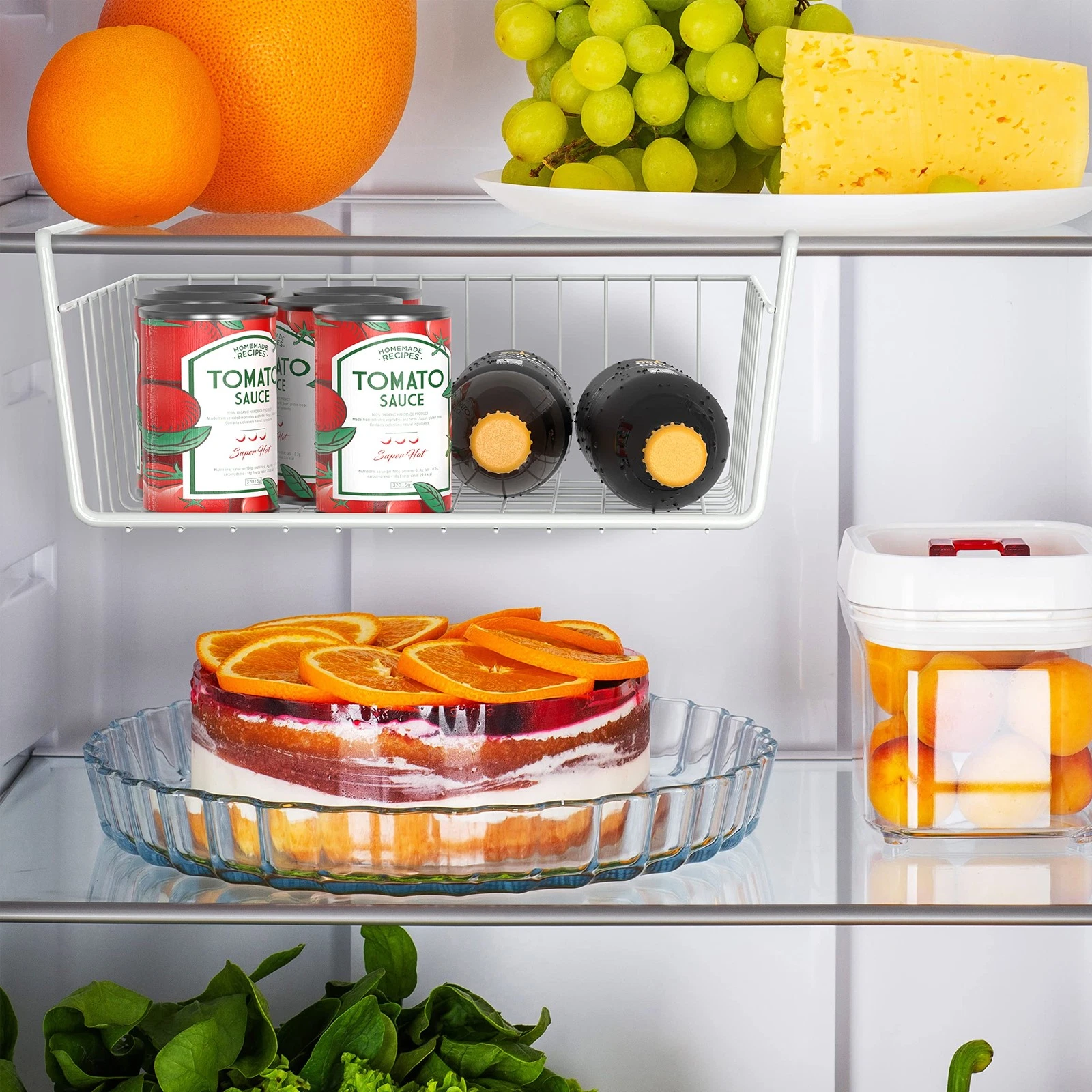 SimpleHouseware Cabinet Shelf and Under Shelf Basket - Thumbnail 5