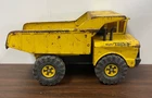 Vintage 1960’s Tonka Large Mighty Dump Truck Yellow Steel CRACKED WINDOW
