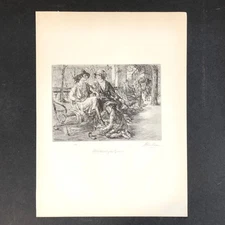 John Sloan "Shine, Washington Square" 1930s Art Print Sketch Vintage New York