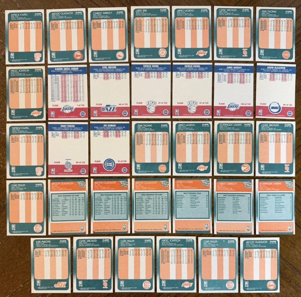 (34) 1987-88 & 1988-89 FLEER BASKETBALL HOF/STAR CARDS MAGIC, BIRD EX-NM+ READ - Image 2 of 4