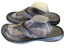 L.L.Bean Mens Swift River Flip Flops 12 M Navy & Gray Gorpcore Outdoors