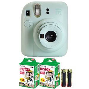 FUJIFILM INSTAX MINI 12 Instant Film Camera (Mint Green) and 2x Film + Batteries