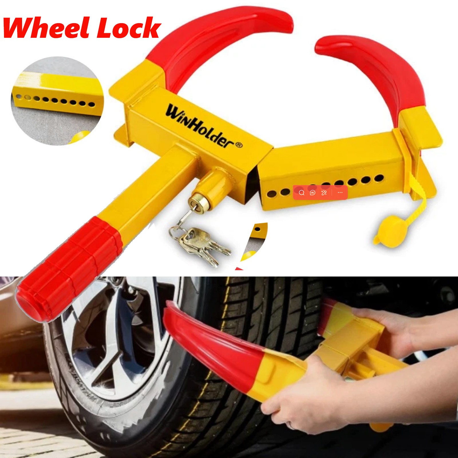 Universal Anti Theft Device Steel Wheel Clamp Tire Lock Car Security Truck Boat