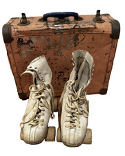 Chicago Roller Skates 3 White Pat Aug 15 1914 With Case