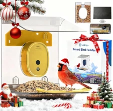Smart Bird Feeder with Camera Solar Powered,4K Camera for Outdoors,No Subsciptio