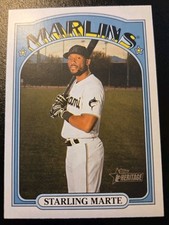 2021 Topps Heritage Baseball Starling Marte #131 Miami Marlins