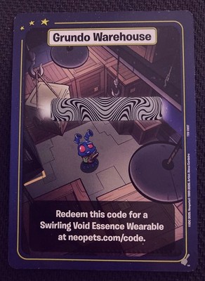 Neopets Grundo Warehouse Virtual Prize Card - TVW Swirling Void Essence Wearable