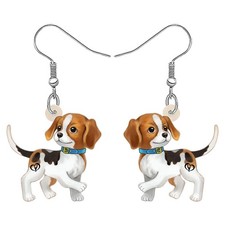 Acrylic Dangling Novelty Fun Adorable Cute Dog Breeds Pets Earrings Hypoall - 05