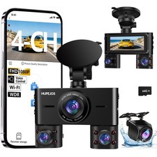 360  Dash Cam Front and Rear Inside, 4 Channel Dash Camera for Cars FHD 1080Px4