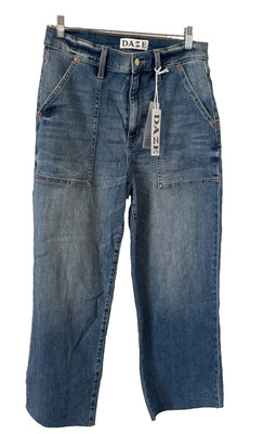 Daze Petite Jeans Size Pleaser High Rise Wide Ankle Raw Hem 30P NEW Stitch Fix