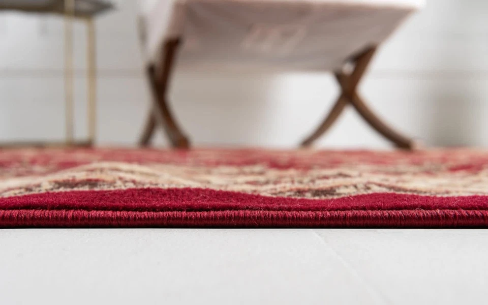 Sialk Hill Collection Area Rug - Washington (3' 3" x 5' 3" Oval Burgundy/Cream) - Image 3 of 4