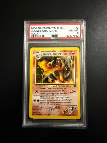 2000 POKEMON GYM CHALLENGE #2 BLAINE'S CHARIZARD HOLO PSA 8