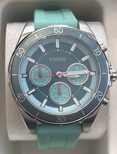 Fossil BQ3214 Blue Silicone Chronograph Watch