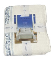 Calypso, Full/Queen, Cotton Quilt, Blue/White