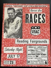 Reading, Pa. Fairgrounds Sprint Car Races 1965 Souvenir Program Riegel, Andretti