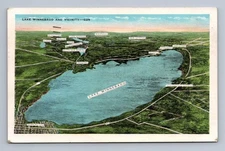 Lake Winnebago Wisconsin Vintage Map OSHKOSH Ripon Neenah Fond du Lac 1938