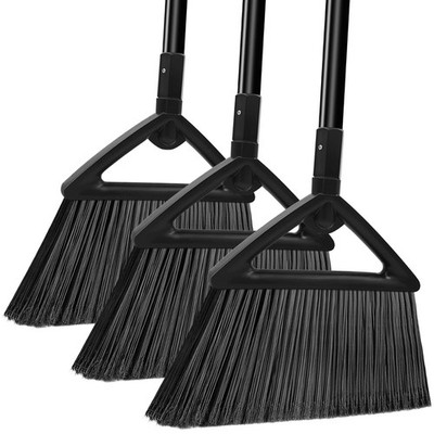 Putnatrue Heavy Duty Commercial Broom 3 Pack Upgraded Angle Brooms For Sweeping